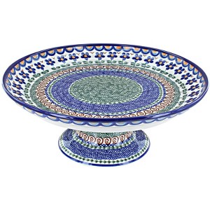 Blue Rose Polish Pottery 283 Vena Cake Plate - 1 of 1