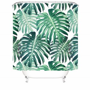 Green Palm Shower Curtains for Bathroom Waterproof Fabric Bath Curtain Durable Soft Stylish Bathroom Decor 72x72 Inch - 1 of 1