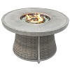 Moda Furnishings 24.6'' H x 42'' W Aluminum Propane Outdoor Fire Pit Table with Lid - 2 of 4