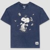 Adult Peanuts Leaves Short Sleeve Graphic T-Shirt - Navy Blue - 4 of 4