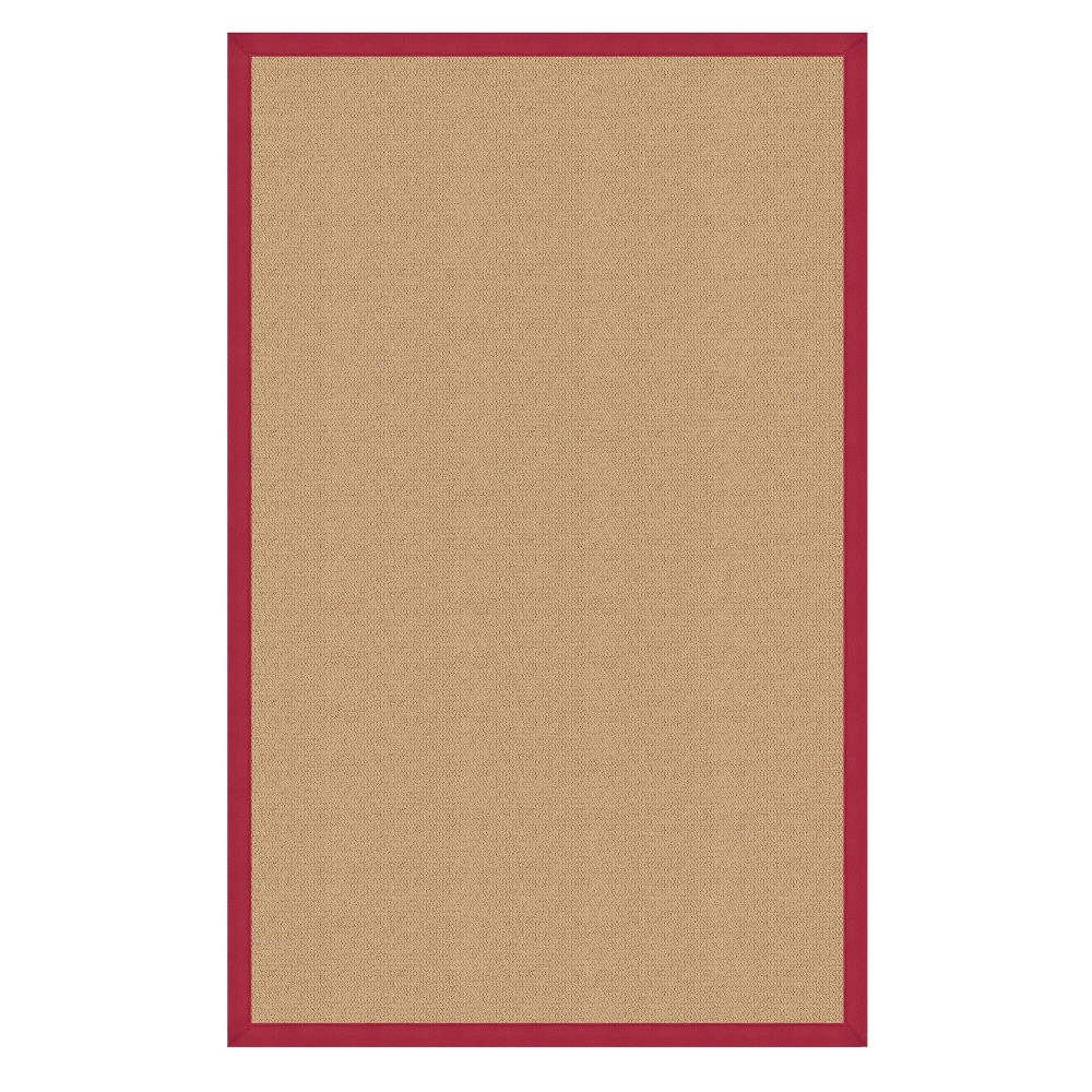 2'6inx8' Runner Athena Sisal Wool Red - Linon