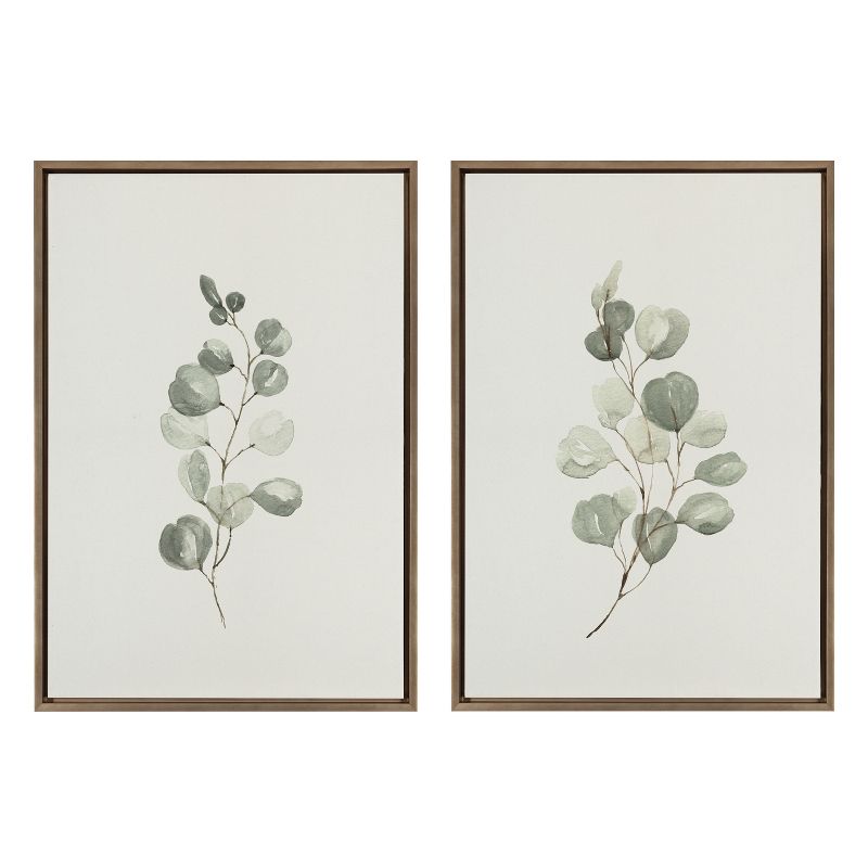 Kate and Laurel Sylvie Eucalyptus Framed Canvas Set by Maja Mitrovic of Makes My Day Happy, 2 of 7