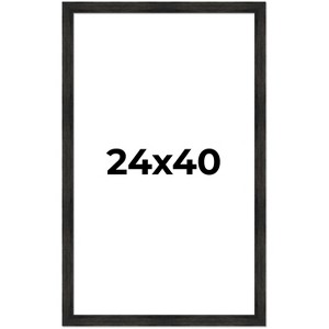 PosterPalooza | 24x40 Wide Barnwood Picture Frame, UV Acrylic, 6 Finishes - Grey, Brown, White, and Black - 1 of 4