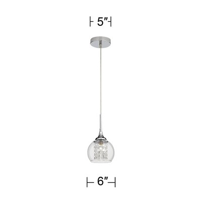 Chrome and Crystal Mini Pendant with LED Light
