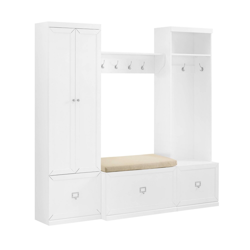Photos - Chair Crosley 4pc Harper Entryway Set with Bench, Shelf, Hall Tree and Pantry Closet Set 