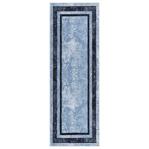 Thin Oriental Washable Rug for Bedroom, Non-Slip Stain Resistant Foldable Large Carpet Pet & Kids Friendly for Dining Room - 1 of 4