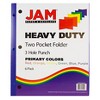 JAM 6pk Heavy Duty 3 Hole Punch 2 Pocket School Presentation Paper Folder Primary: Multicolor Stationery Folders - 3 of 3