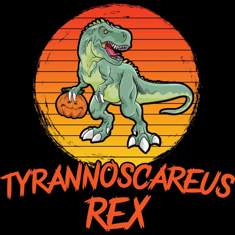 Girl's Design By Humans Tyrannoscareus Rex Funny Dinosaur Halloween Costume By rawresh6 T-Shirt, 2 of 4