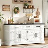 AMERLIFE 63" Large Sideboard Buffet Cabinet with 3 Drawers, Black+White - 4 of 4