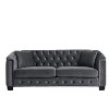 GDFStudio Benoit 77'' Modern Chesterfield Velvet 3-Seater Tufted Sofa with Cushions - 3 of 4