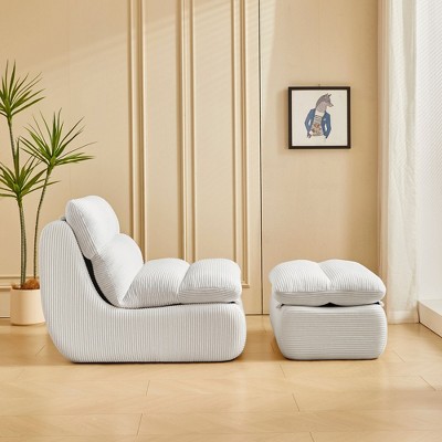 NicBex Couches for Living Room Recliner Single Seat Upholstered Lounge Chair Sofa Modern Design Accent Sofa with Ottoman