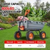 Heavy Duty Yard Cart - 800Lbs Capacity 4-Wheel Wheelbarrow w/10in All-Terrain Tires, 180 Rotating Handle (Gray) - 2 of 4