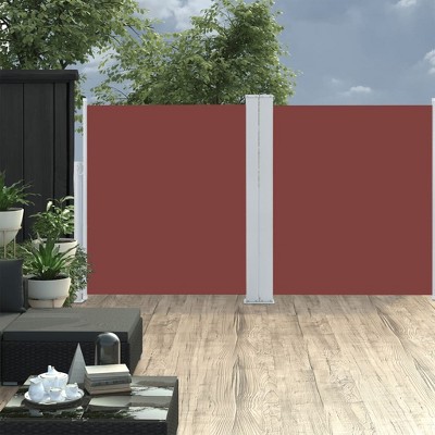 vidaXL Retractable Side Awning Brown 55.1 in.x236.2 in.