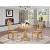 3-Piece Natural Oak Finish Solid Wood Top - Dining Room Set - Seats 4 - 2 of 4