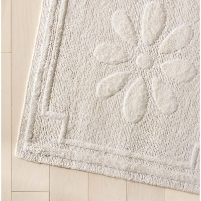 Hand-Knotted Floral Square Rug in Wool, Chenille, and Silk