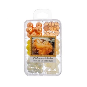 John Bead Masterpiece Collection Mixed Glass Bead Box Flaming June by Lord Frederic Leighton 85g - 1 of 3