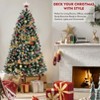 HOMDOX 6ft Pre-lit Spray White Artificial Christmas Tree, Premium Hinged Pine Lighted Holiday Tree w/756 Dense Branch Tips, 250 Lights, 51 Pine Cones - 3 of 4