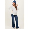 Pinkblush Navy Dark Wash Relaxed Wide Leg Maternity Jeans - 2 of 4