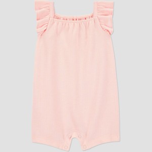 Carter's Just One You®️ Baby Girls' Solid Thermal Romper - Pink - 1 of 3