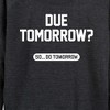 Women's - Instant Message - Due Tomorrow Lightweight French Terry Wide Neck Long Sleeve Shirt - 2 of 4