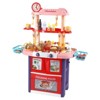2-In-1 Children's Kitchen Toy Set and Barbecue Set, Children's Play Kitchen with Game Sink,Bamboo Tableware Storage Box, Knife and Fork Storage Rack - 4 of 4
