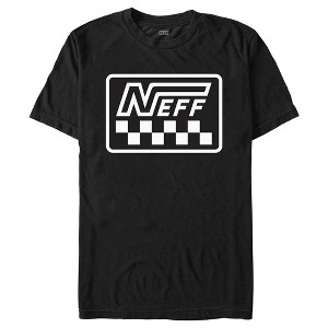 Men's NEFF Black and White Checkered Logo T-Shirt - 1 of 4