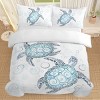 Boersma Sea Turtle Bedding Aqua Teal Blue Duvet Cover Sets Beach Turtle Bed Sets 3 Piece Turtle Themed Comforter Cover with 2 Pillowcases Twin Size - 3 of 4