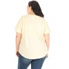 RAE DUNN - Women's Plus Size Short Sleeve Shirttail Hem T-Shirt - 3 of 4