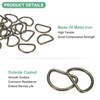 Unique Bargains Durable Multipurpose Iron Non-Welded Dee Rings Metal Buckle for Purse 20 Pcs - 2 of 4