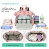 Itopfox Convertible Diaper Bag Tote with 14 Pockets, Water-resistant Nylon, Stroller Buckle, Wide Open Top (Pink, Large) - 2 of 4