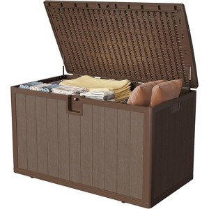 120/130 Gallon Outdoor Storage Box, Deck Box Resin for Package Delivery, Outdoor Storage Boxes Deck Storage Boxes for Patio Furniture, Garden, Tool - 1 of 4