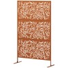 Outsunny Decorative Metal Outdoor Privacy Screen, Freestanding Privacy Fence Screen Outdoor Divider with Stand, 78" H x 48" W - 4 of 4
