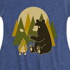 Girls' - Instant Message - Bear Roasting Marshmallows Fit & Flair Cap Sleeve Graphic Dress - 2 of 4