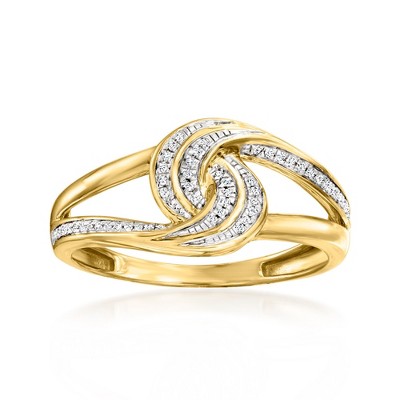 Ross-Simons Diamond Interlocking Swirl Ring in 14kt Yellow Gold