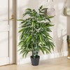 Tangkula 50" Tall Artificial Potted Tree w/3 PE Bamboo Trunk Flush Leaves Realistic Soil - 4 of 4