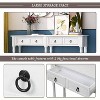 Rectangular Console Table for Entryway, Sofa Table with 2 Drawers, Wood Frame and Legs, Fixed Lower Shelf, Round Deco Knobs, Living Room Table - 3 of 4