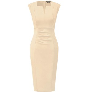 INSPIRE CHIC Women's Pencil Sleeveless Office Elegant Business Sheath Dress - 1 of 4