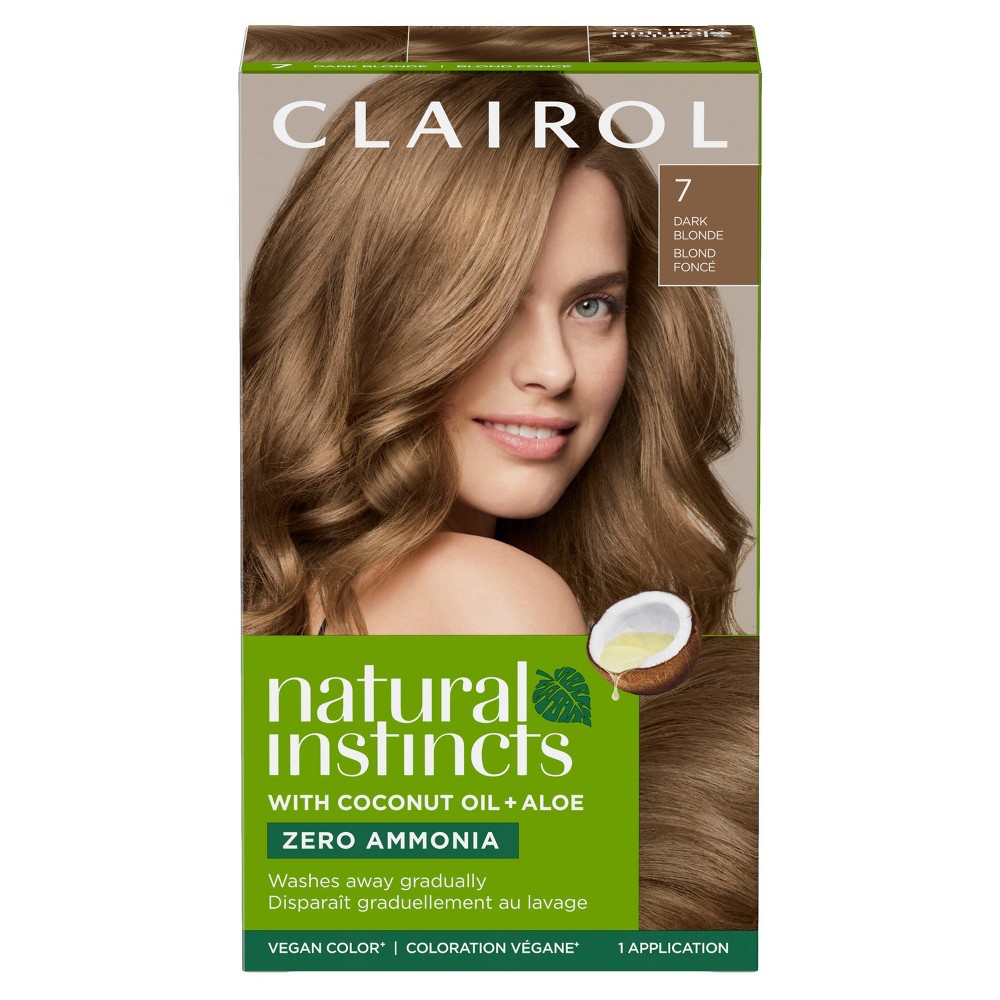 Instincts Clairol Demi-Permanent Hair Color Cream Kit - 7 Dark Blonde, Coastal Dune: Ammonia-Free, Paraben-Free, Vegan, Includes Conditioner