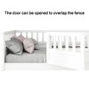 Lyngins French Twin Size Bed Frame, Pine Children's Floor Bed Frame with Super High Security Barrier & Door, Montessori Wooden Toddler Bed - 4 of 4