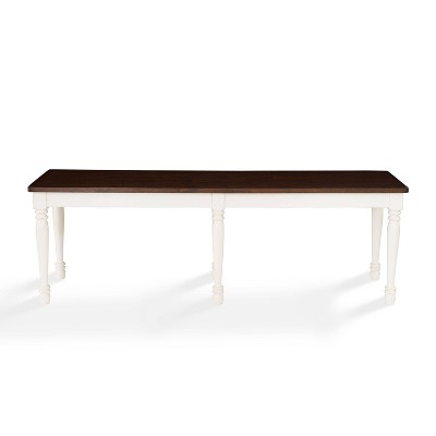 Distressed White and Dark Wood 4-Piece Dining Set with Bench