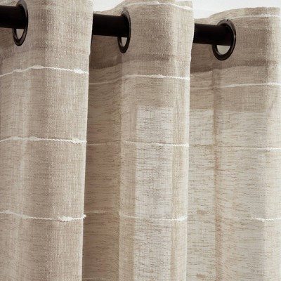 Neutral Sheer Polyester Grommet Window Curtain Panels