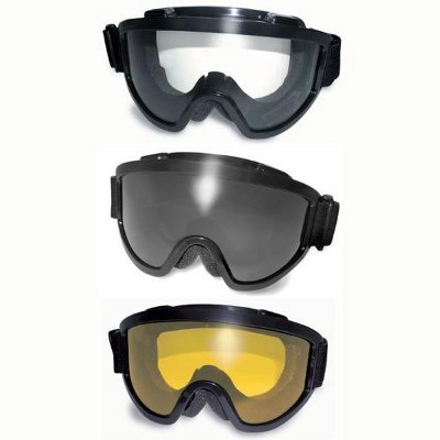 Global Vision Spider Motorcycle Goggles - Clear & Smoke Lenses With Over-Glasses Fit