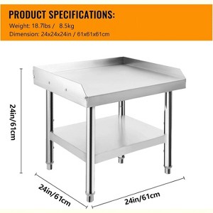 Equipment Grill Stand Table, 220 lbs Bottom Shelf | Adjustable Legs with 2" Edge Baffle | Ideal for Commercial Kitchens, Hotels, and Homes - 1 of 4