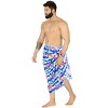 LA LEELA Men's Pareo Sarong Bath Swim Pareo Beach Wrap One Size Navy Floral - 2 of 4