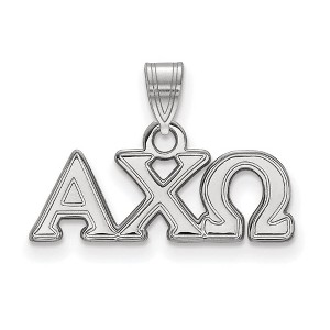 Black Bow Jewelry Sterling Silver Alpha Chi Omega Greek Life Small Pendant - 1 of 3