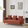 78 Inch Modern Sofa for Living Room, 3-Seater Boucle Couch with Rolled Armrests and Pillows, Upholstered Sofa with Metal Legs-Coolbibila - 3 of 4
