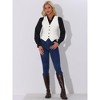 INSPIRE CHIC Women's Denim Sleeveless Collarless Washed Distressed Jean Vest - 4 of 4