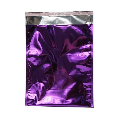 JAM Paper 10 x 13 Open End Foil Envelopes with Self-Adhesive Closure Purple 01323295B