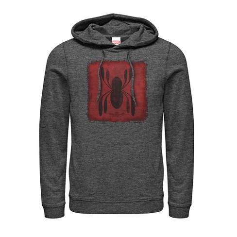 Men's Marvel Spider-Man: Homecoming Logo Patch Pull Over Hoodie - Charcoal  Heather - Small