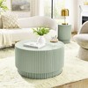 NicBex Nordic Style H-Barrel Coffee Table with Vertical Texture Design,Simple Cylinder Side Table,Center Table for Living Room,Bedroom - 2 of 4